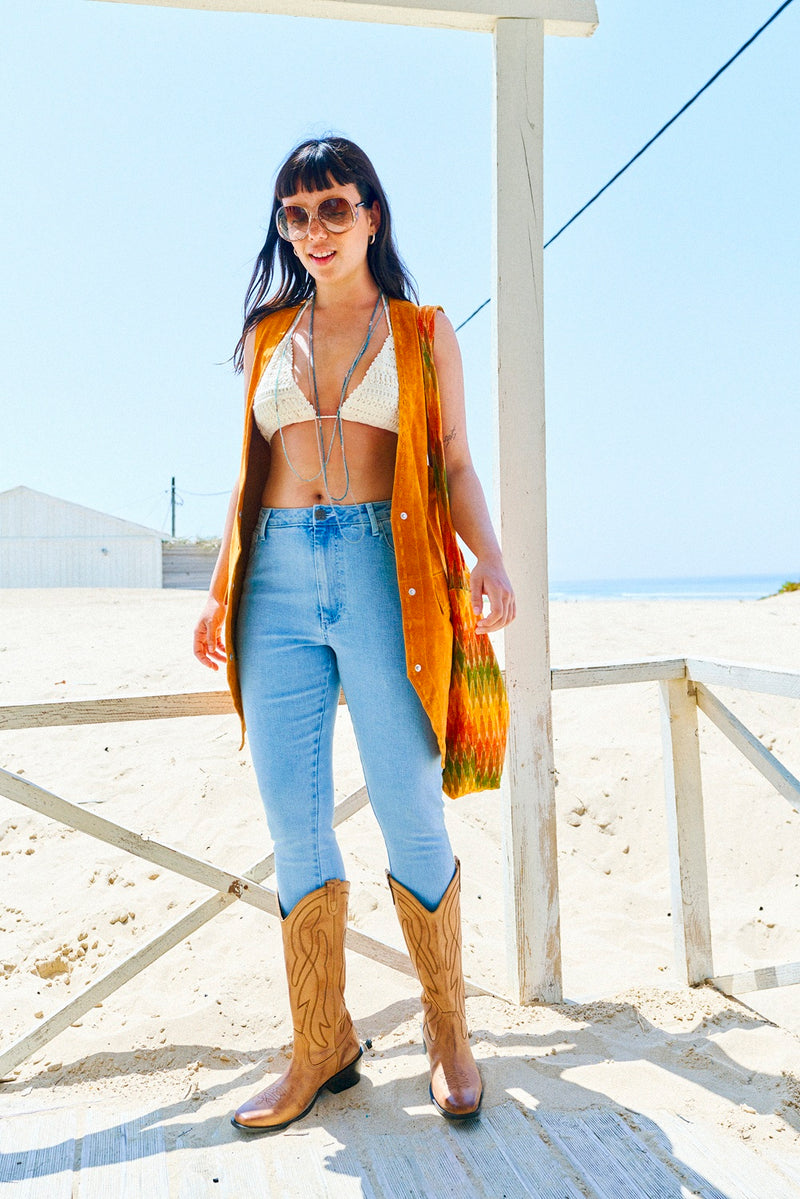 Atlas Dungaree: ORGANIC DENIM - Light Wash Blue