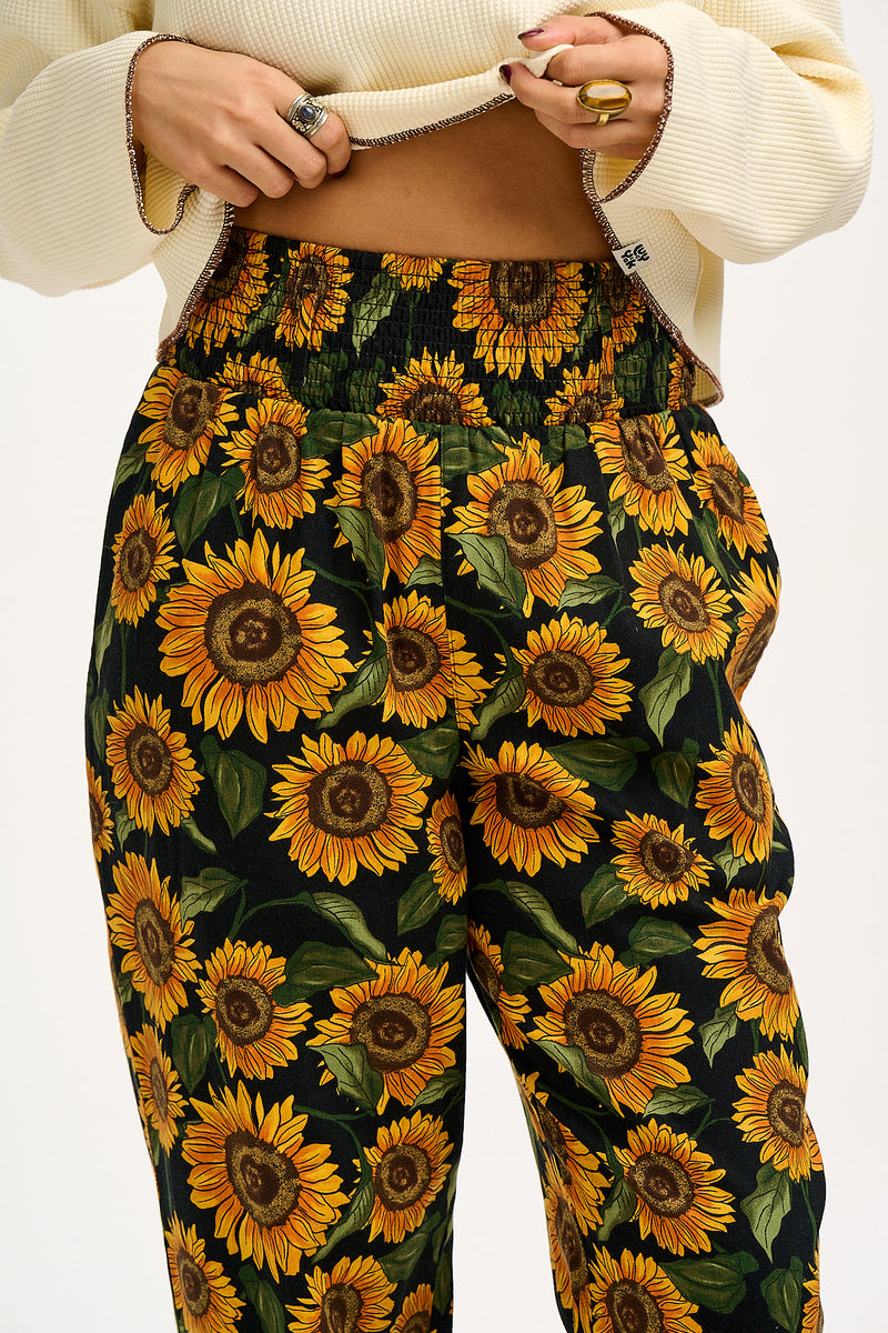 Alexa Trousers: ORGANIC COTTON - Sunflower Print