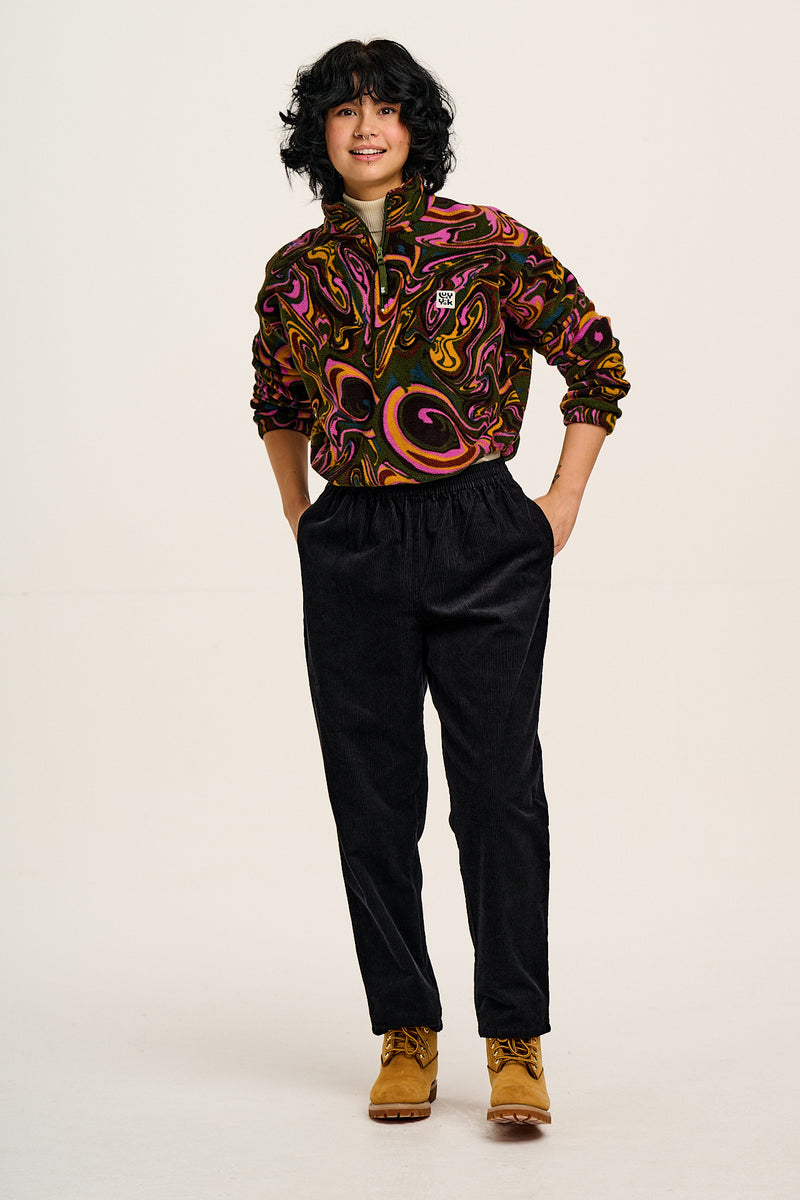 Billie Trousers: ORGANIC CORDUROY - Black
