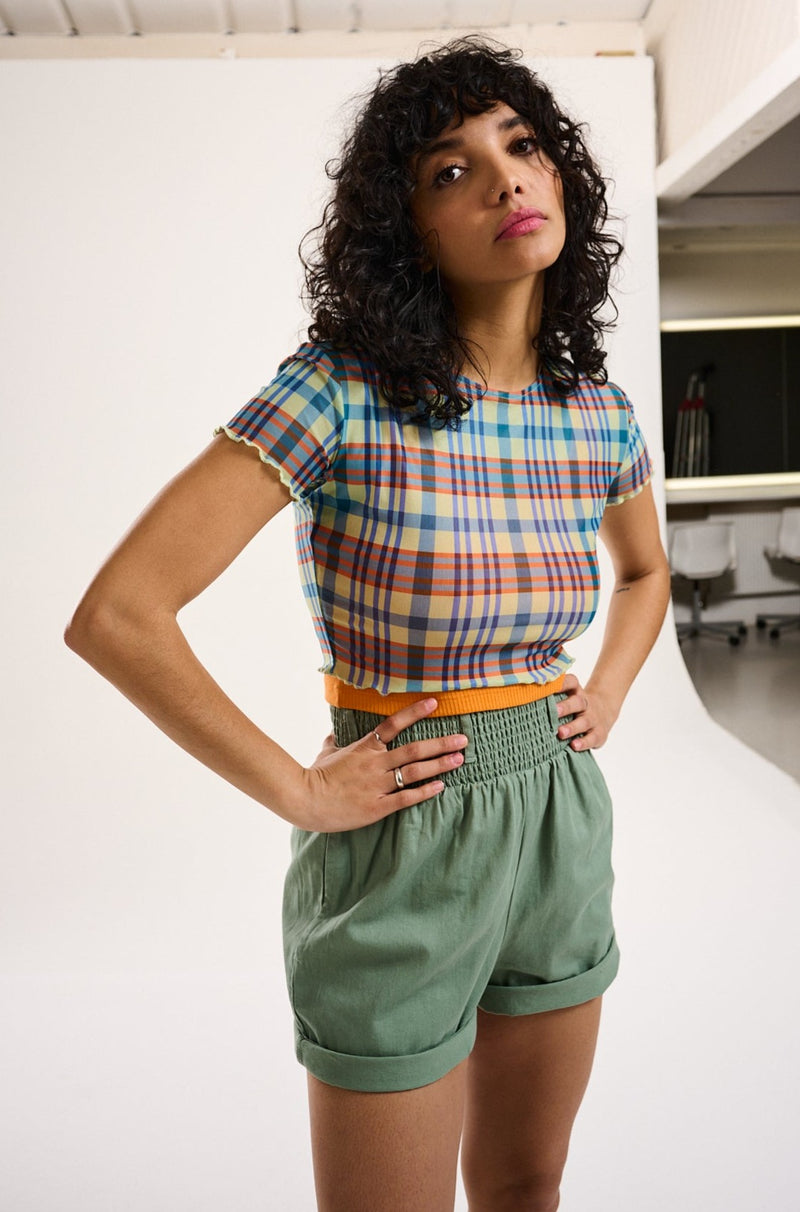 Adele Shorts: ORGANIC COTTON - Sage Green