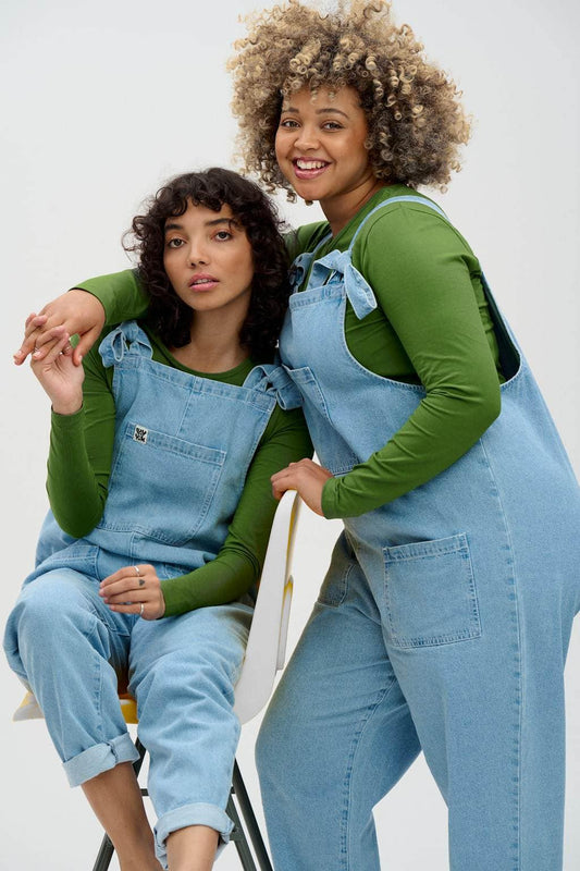 Atlas Dungaree: ORGANIC DENIM - Light Wash Blue