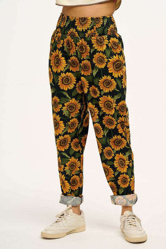 Alexa Trousers: ORGANIC COTTON - Sunflower Print