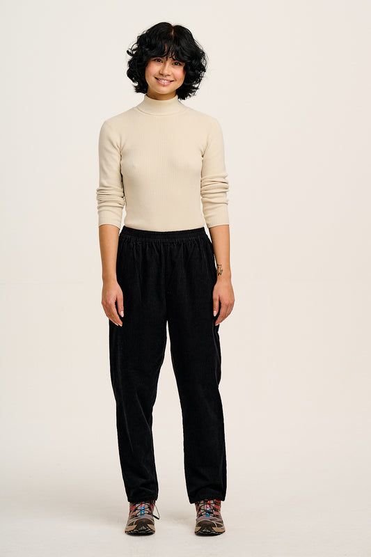 Billie Trousers: ORGANIC CORDUROY - Black