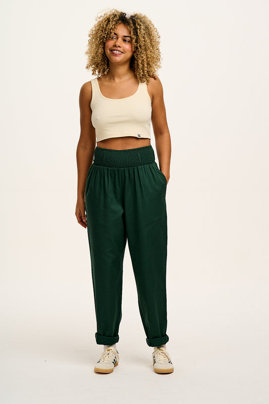 Alexa Trousers: ORGANIC COTTON - Posy Green