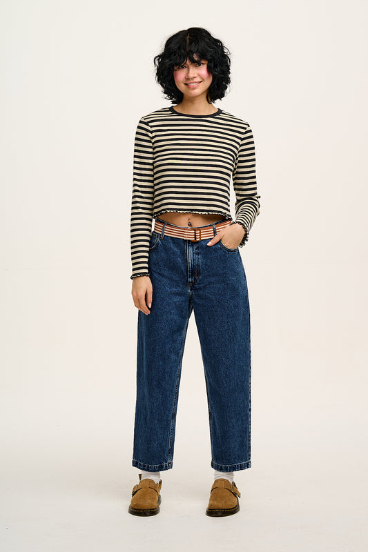 Drew Straight Leg Jeans: ORGANIC DENIM - Mid Wash Blue