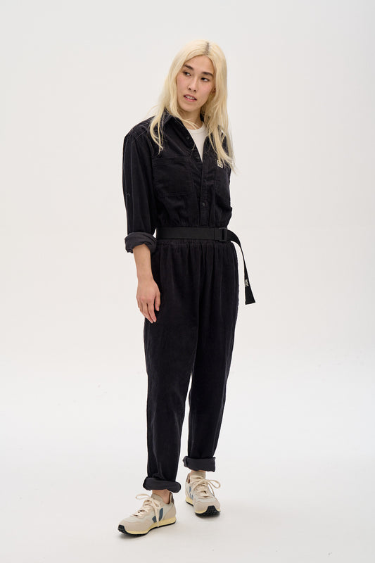 Eddie Jumpsuit: ORGANIC CORDUROY - Black